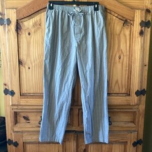Men’s David Archy gray white striped pajama lounge pants - size L